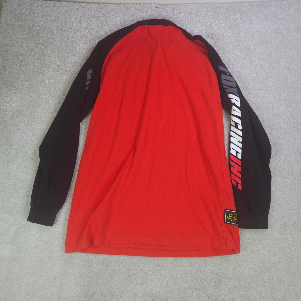 Vintage Fox Racing Motocross Jersey Mens Medium Red Black Cotton Long Sleeve Y2K - Picture 10 of 10